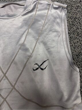 CW-X Silver Gray Athletic sleeveless Tank Top muscle support stretchy medium